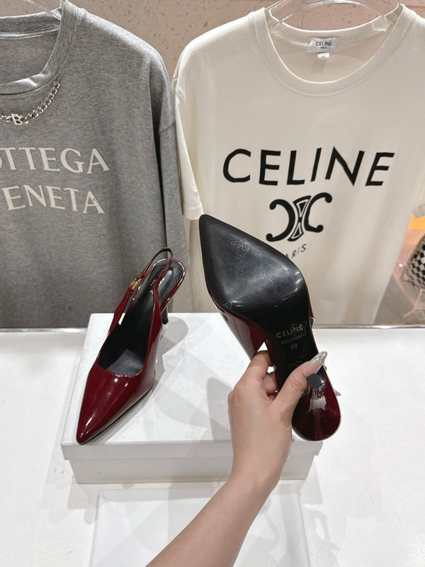 Celine 25C Slingback Pump Red Patent Leather 236770