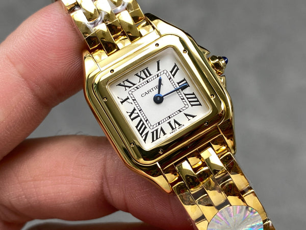 PANTHERE 22MM GOLD CASE WHITE DIAL