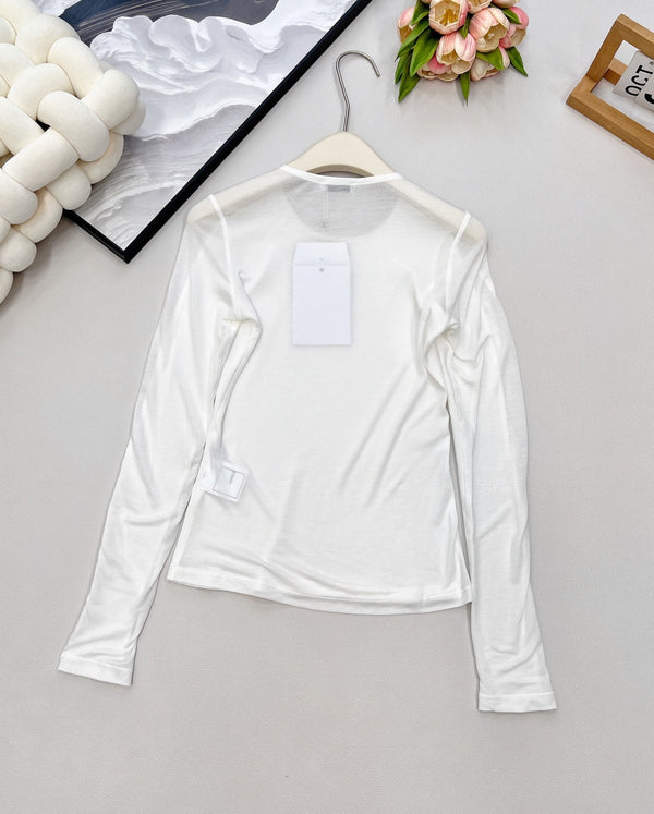 CC 25 Long sleeve T-shirt White And Black Tencel 385T2
