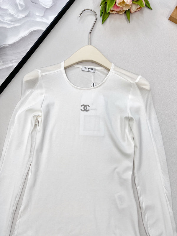CC 25 long-sleeved shirt white tencel cotton