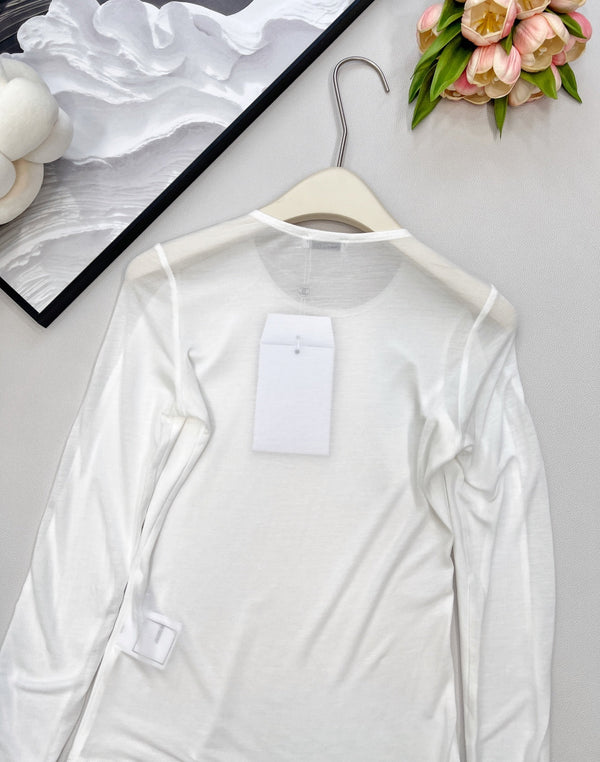 CC 25 Long sleeve T-shirt White And Black Tencel 385T2