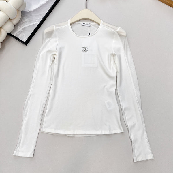 CC 25 long-sleeved shirt white tencel cotton