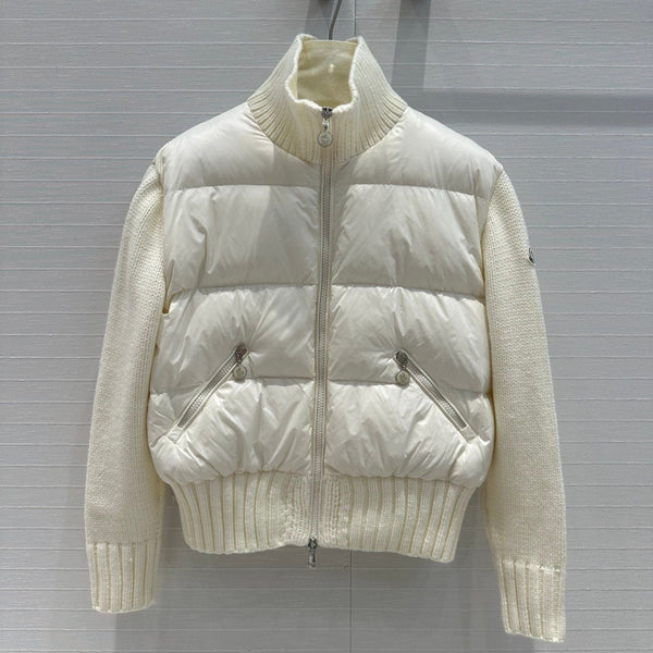 Moncler 25 Jacket White Polyester Mix Wool