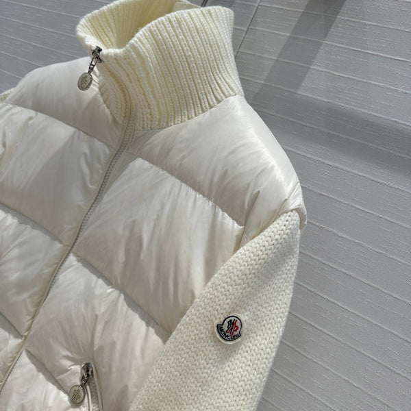 Moncler 25 Jacket White Polyester Mix Wool