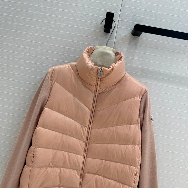 Moncler 25 Jacket Rose Pink Polyester Mix Wool