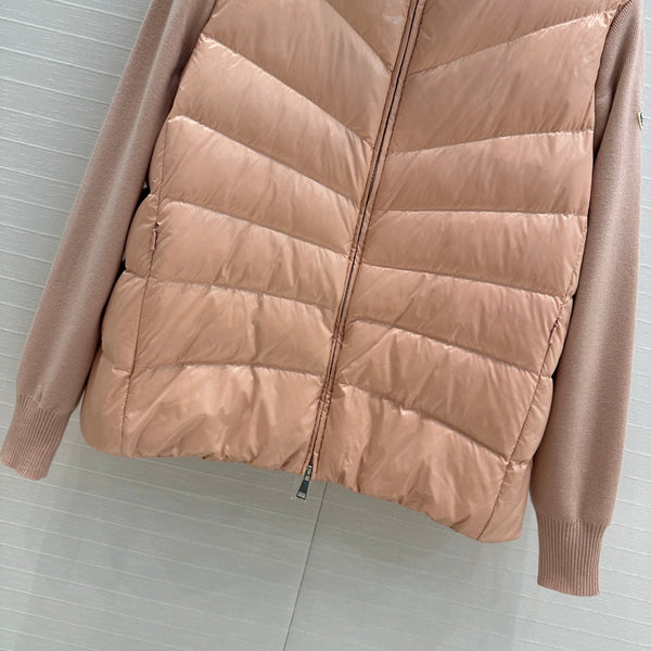 Moncler 25 Jacket Rose Pink Polyester Mix Wool