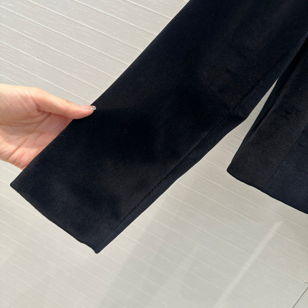 CD 25 Beaded Collar Small Jacket Black Silk Velvet