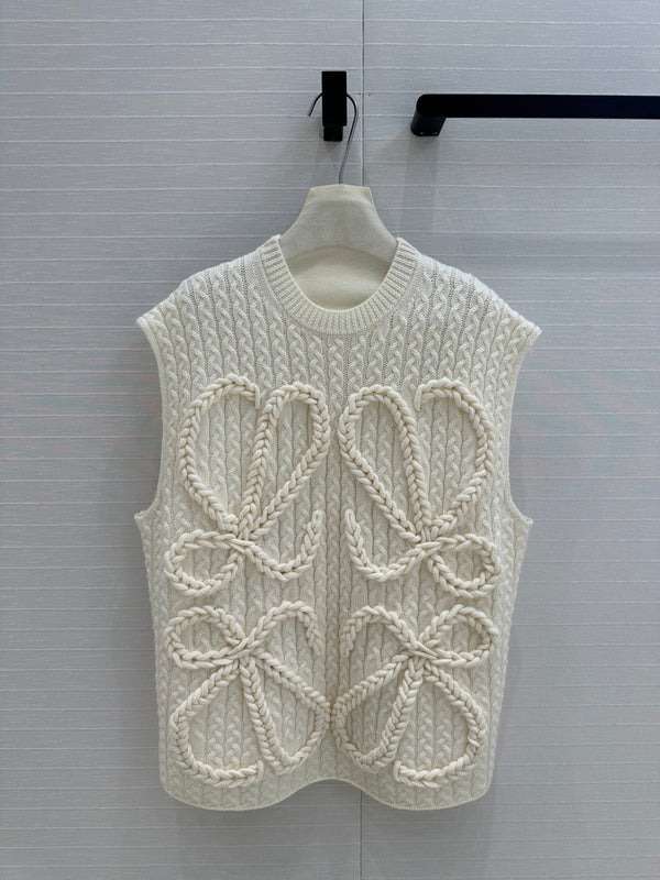 Loewe Knitted Vest Ivory Wool