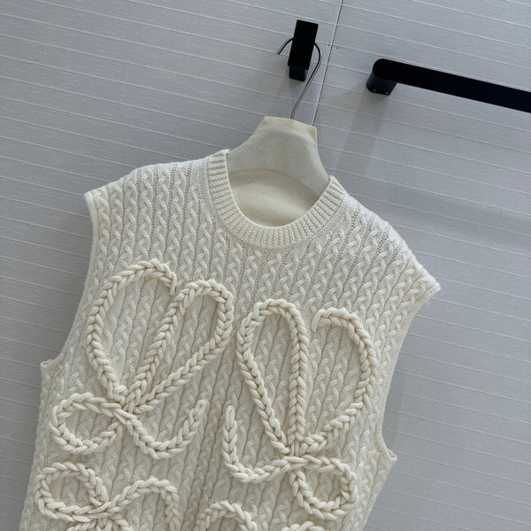 Loewe Knitted Vest Ivory Wool