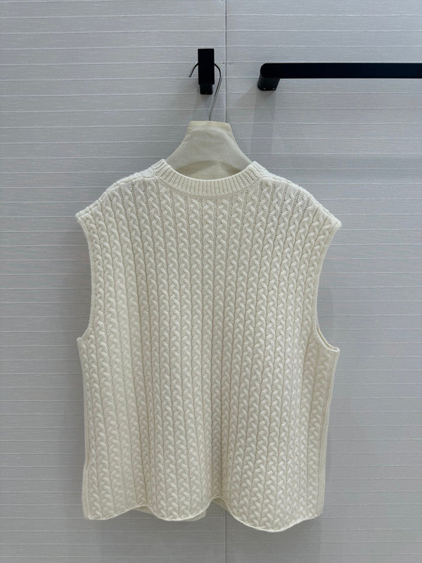 Loewe Knitted Vest Ivory Wool