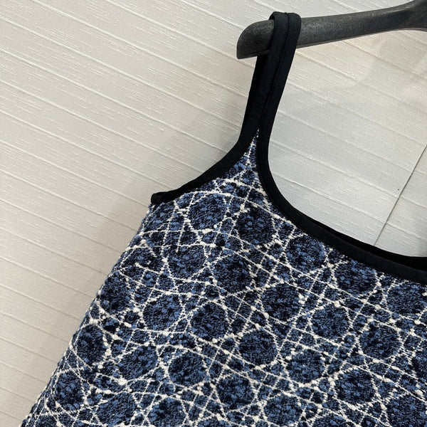 CD 25 Suspender Dress Blue Cotton Silk