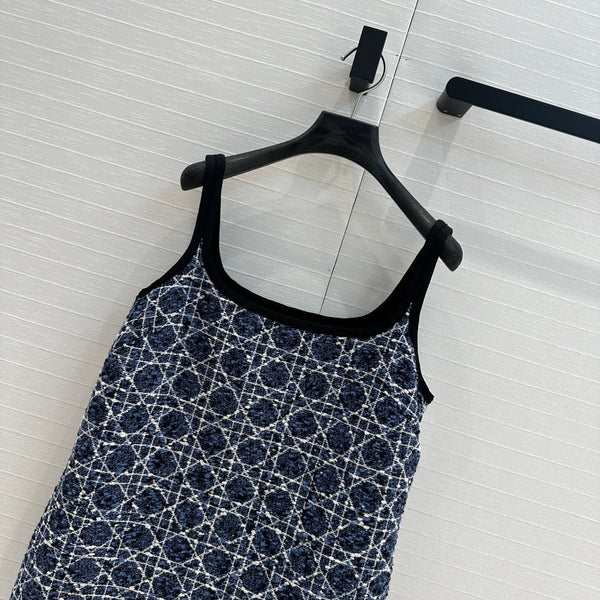 CD 25 Suspender Dress Blue Cotton Silk