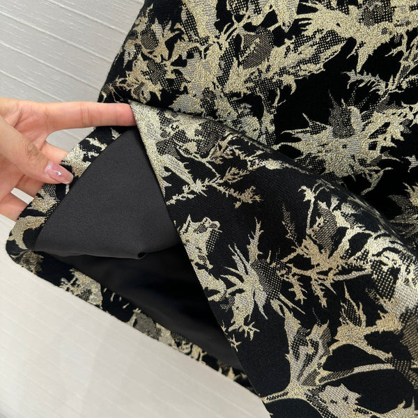 Camicia stampata CD 25 Tessuto jacquard nero oro