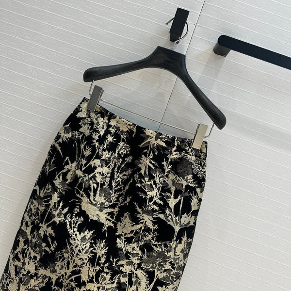 Camicia stampata CD 25 Tessuto jacquard nero oro