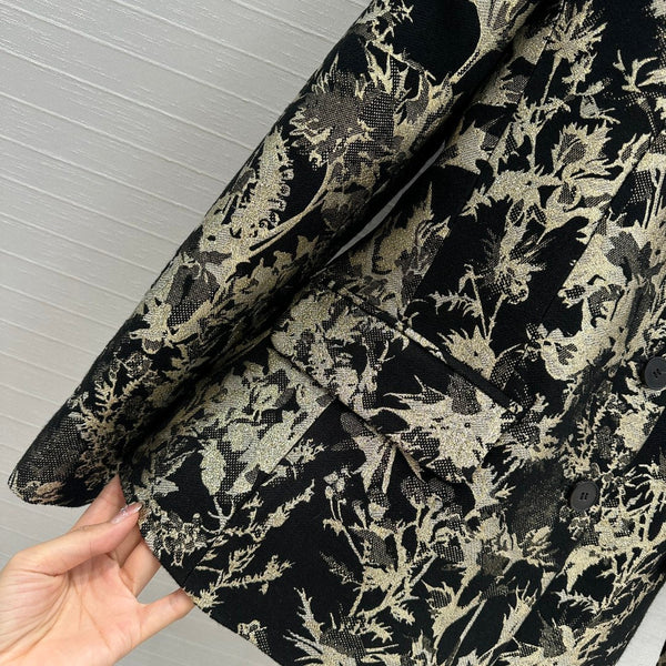 CD 25 Print Suit jacket Black Gold Jacquard fabric