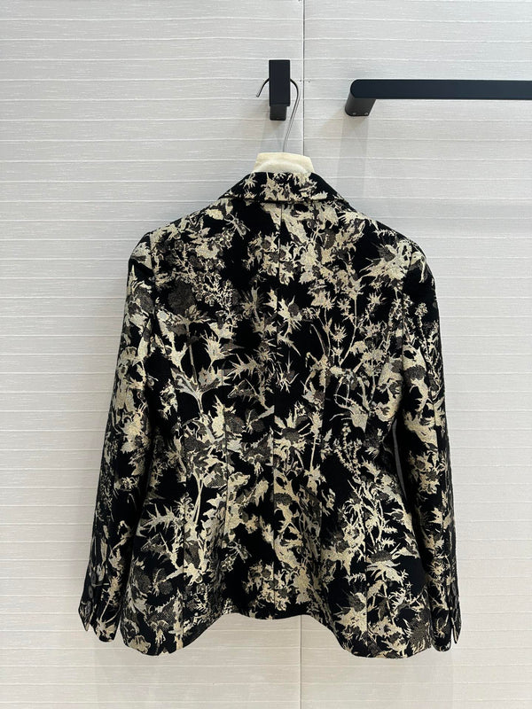 CD 25 Print Suit jacket Black Gold Jacquard fabric