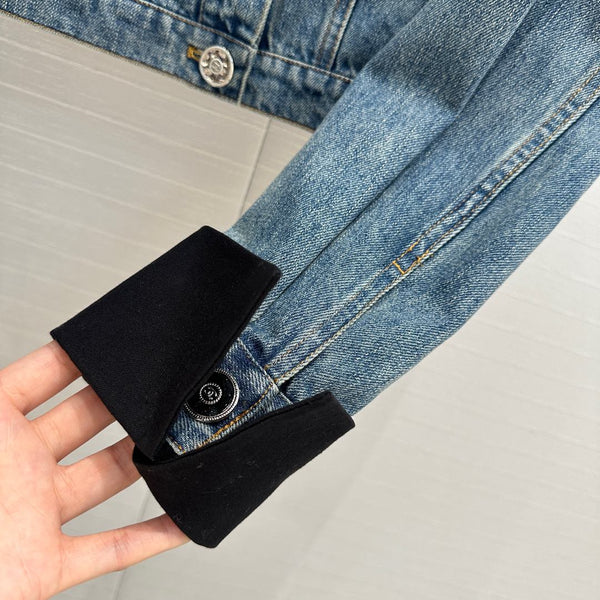 CC 25 Denim Jacket Blue mix Black Cotton