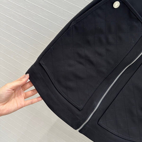 Gonna con cerniera Hm 25 in cotone nero