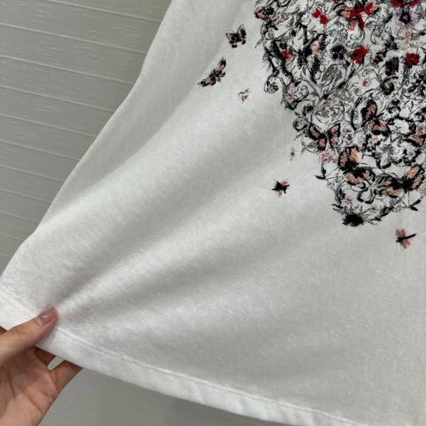 CD Heart T-shirt White Cotton Polyester