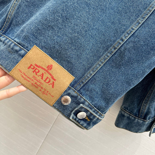 Prada Short Denim Jacket Blue Cotton
