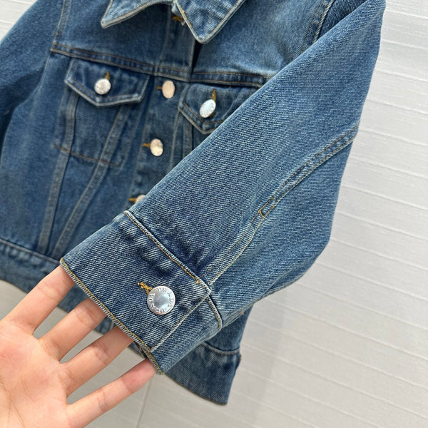 Prada Short Denim Jacket Blue Cotton