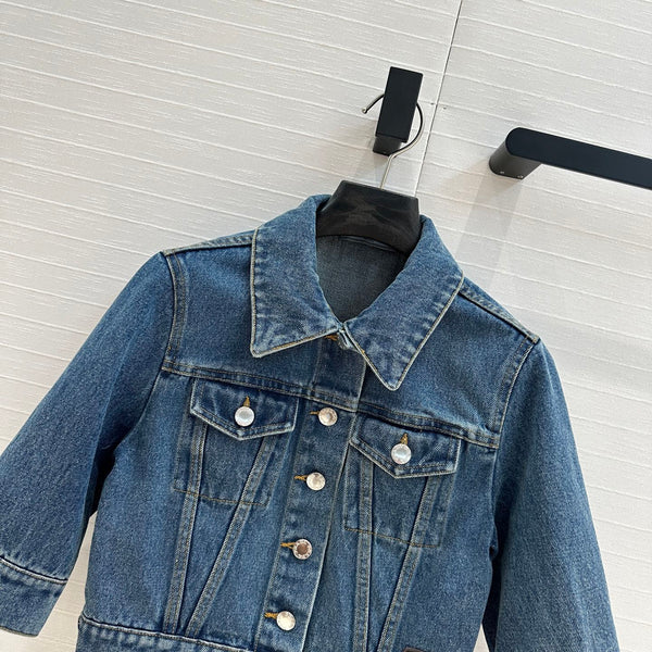 Prada Short Denim Jacket Blue Cotton