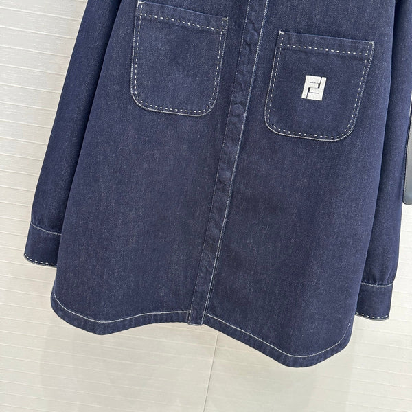 Fendi 25 Denim Jacket Dark Blue Cotton