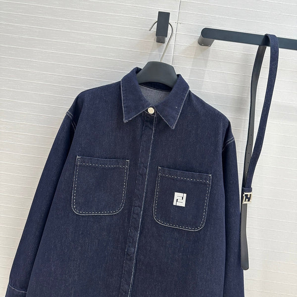 Fendi 25 Denim Jacket Dark Blue Cotton