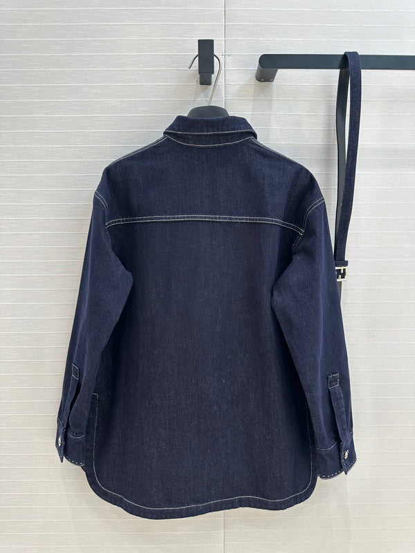 Fendi 25 Denim Jacket Dark Blue Cotton