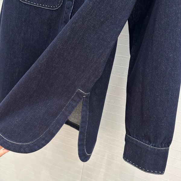 Fendi 25 Denim Jacket Dark Blue Cotton