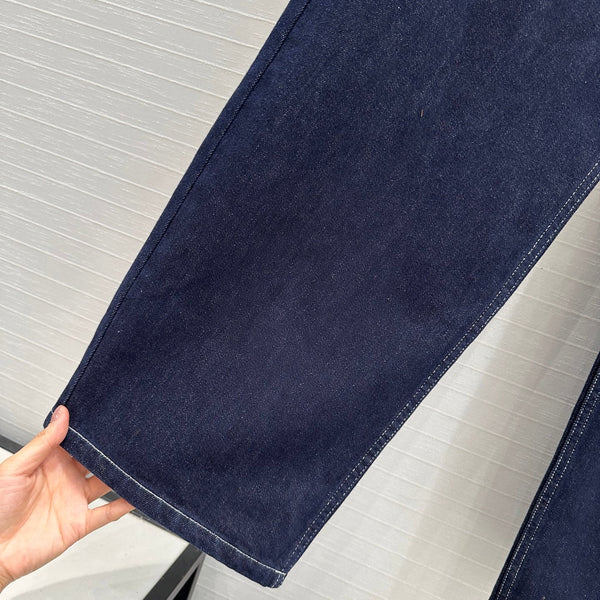 Fendi 25 Denim Scimitar Pants Dark Blue Cotton