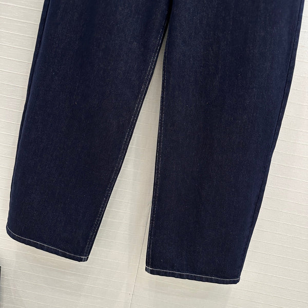 Fendi 25 Denim Scimitar Pants Dark Blue Cotton