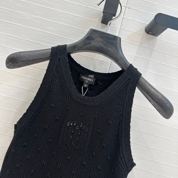 CC 25 Knitted Vest Black Cotton