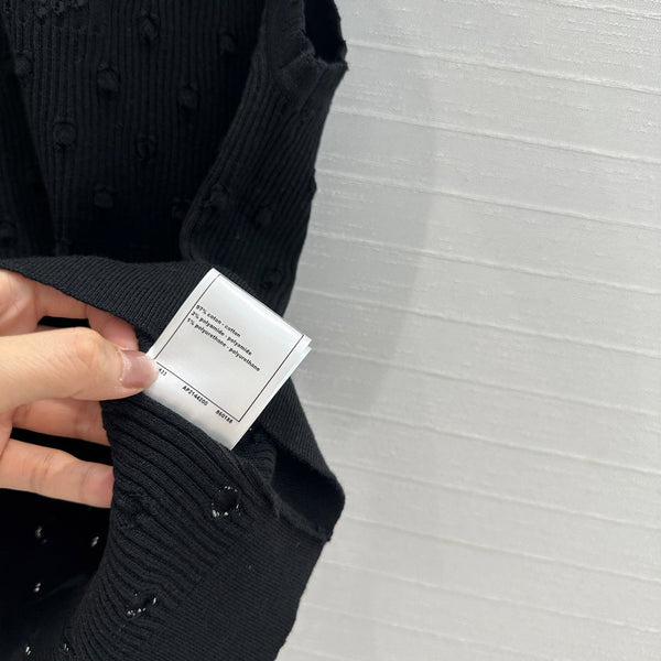 CC 25 Knitted Vest Black Cotton