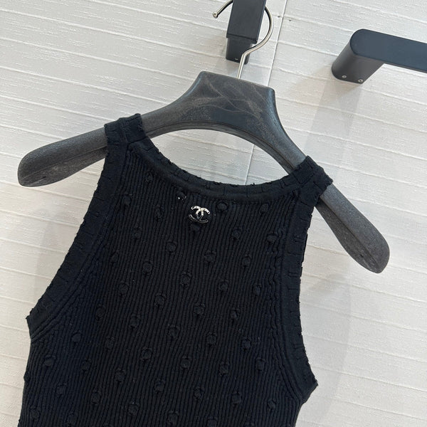 CC 25 Knitted Vest Black Cotton