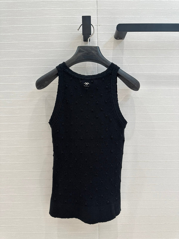 CC 25 Knitted Vest Black Cotton