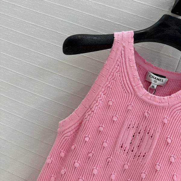CC 25 Knitted Vest Pink Cotton