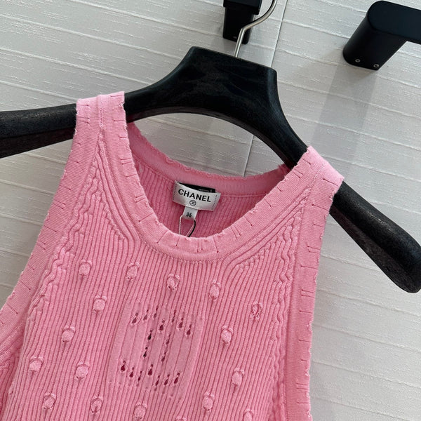 CC 25 Knitted Vest Pink Cotton