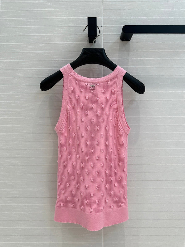CC 25 Knitted Vest Pink Cotton
