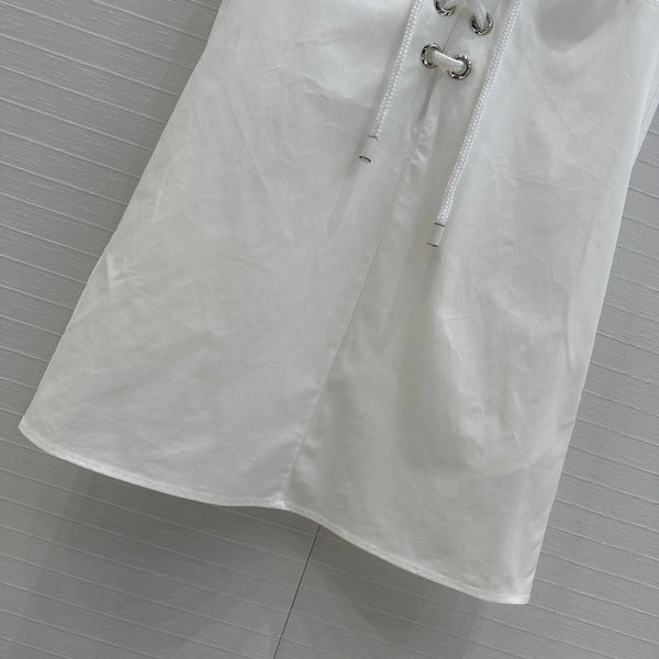 Prada 25 Sleeveless Dress White Cotton