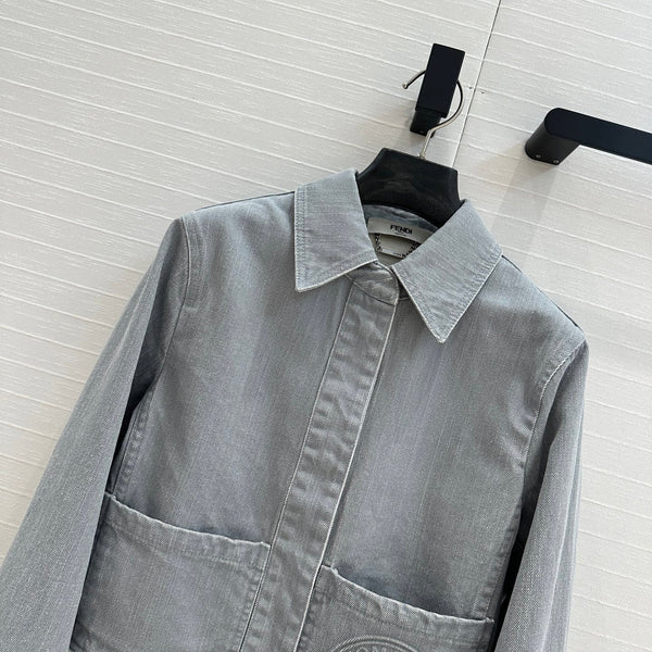 Fendi 25 Denim Jacket Haze Blue Cotton