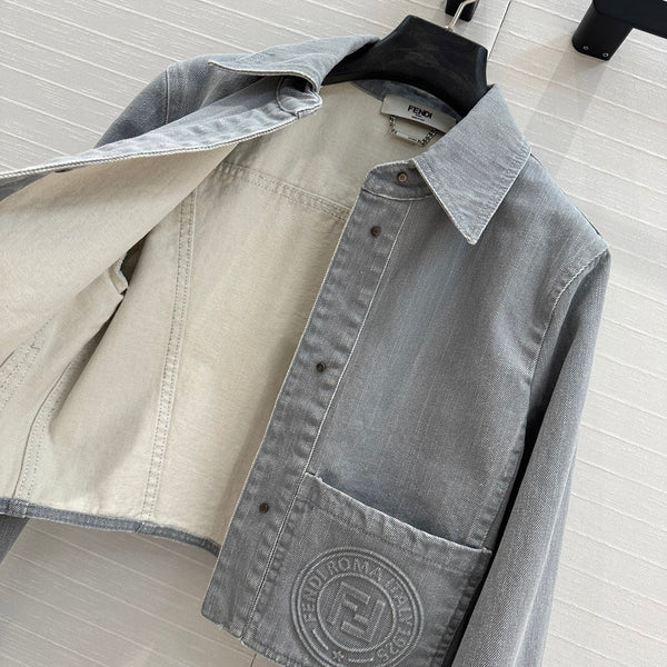 Fendi 25 Denim Jacket Haze Blue Cotton