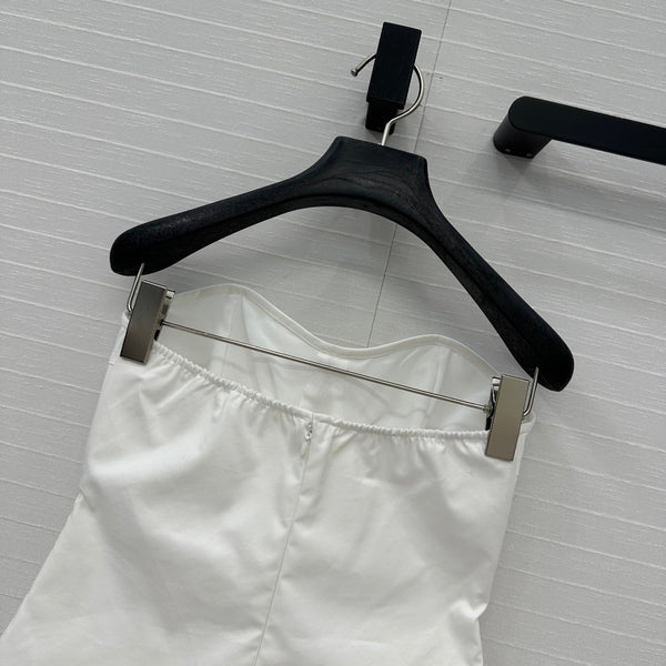 Prada 25 Cat Ear Tube Top Vest White Cotton