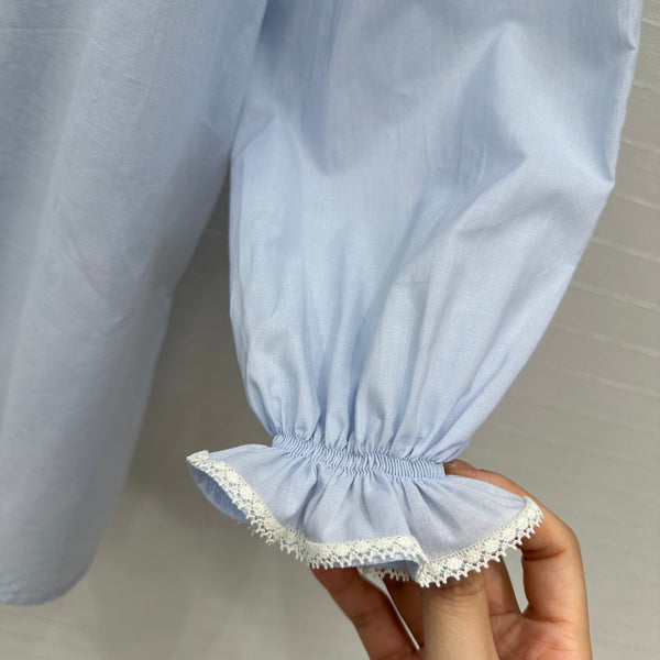 Prada 25 Long Shirt Blue Cotton