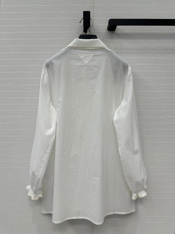 Prada 25 Long Shirt White Cotton