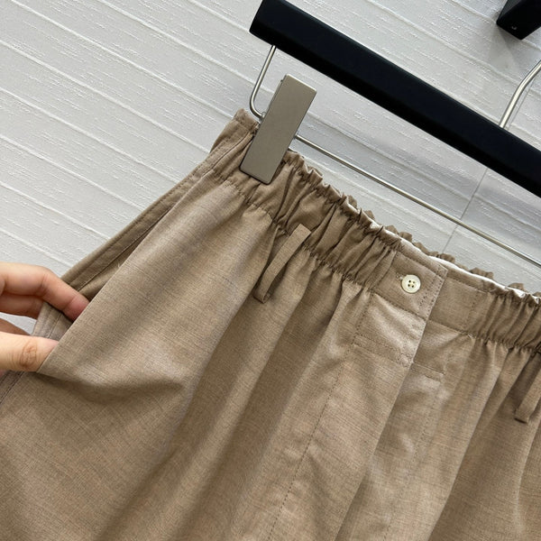 Prada 25 Short Light Brown Cotton