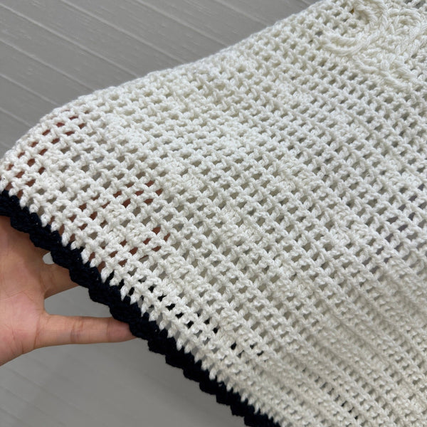 Celine 25 Knitted Small Camisole White Cotton