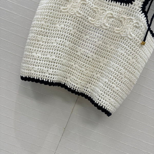 Celine 25 Knitted Small Camisole White Cotton