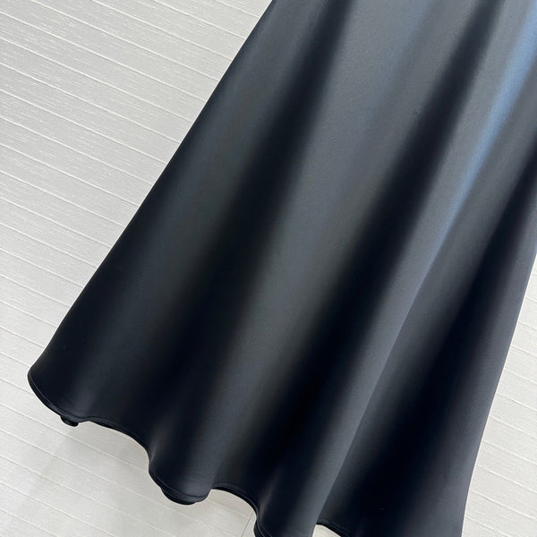 Prada 25 Fishtail Dress Black Acetate Polyester