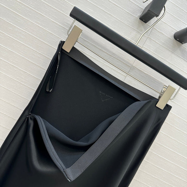 Prada 25 Fishtail Dress Black Acetate Polyester